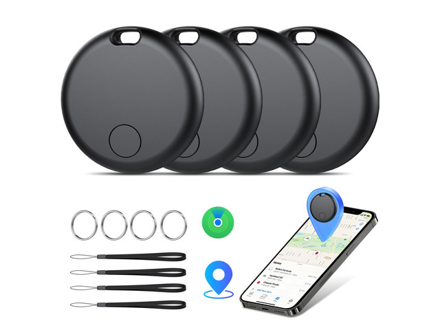 Air Tracker Tags-4 Pack: Smart Bluetooth Tracker, Item Finder Works with Apple Find My (iOS Only) App, Trakcer Tag Locator for Keys, Luggage,...
