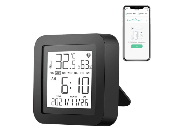 eMylo USB Smart WiFi IR Remote Control, Universal IR Blaster with Temperature Humidity Sensor, Tuya Indoor Hygrometer Thermometer, App Control,...