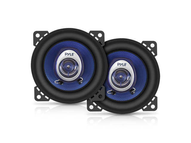 4' Car Sound Speaker (Pair) - Upgraded Blue Poly Injection Cone 2-Way 180 Watt Peak w/ Non-fatiguing Butyl Rubber Surround 110 - 20Khz Frequency...