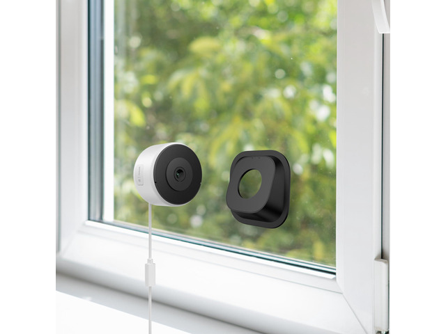 Luna Window Camera, 2K Dual-Band WiFi6 Wired Indoor Security Camera Smart AI Motion Detection, Color Night Vision, Stick-On Angled Glass Mount,...