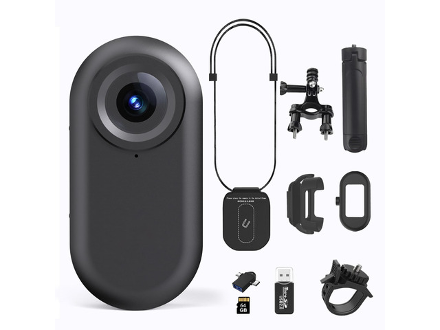 Body Camera with Audio & Video Recording, 1080P HD Wearable Body Cam, 180° Rotatable Lens, 1.3'' LCD, Night Vision, 10H Battery, 64GB Card