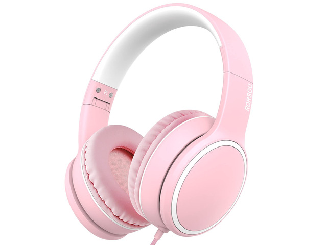 R10 Over-Ear Headphones with Microphone, Lightweight Folding Stereo Bass Headset with 1.5M No-Tangle Cord, Portable Wired Headphones for Smartphone...