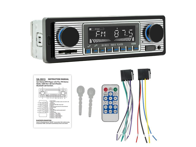Classic 7' Single Din Car Radio,Bluetooth Car Stereo, FM Radio,Car Audio Receiver, Voice Control,Hands-Free Calling, Built-in...