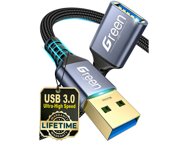 Upgrade USB Extension Cable 3.3FT, USB Extender, 5Gbps Ultra High Speed USB 3.0 Extension Cord, Military Nylon Braided Gold-Plated Connectors,...