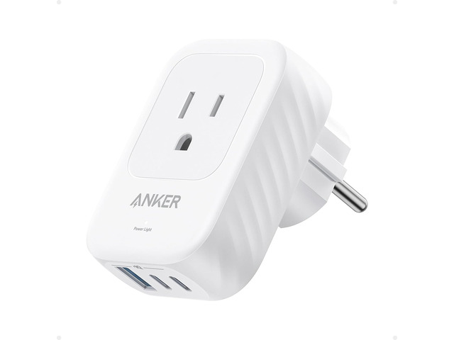 Travel Adapter, European Travel Plug Adapter, US to Europe, 15W Internationl Travel Essentials, 2 AC, 1 USB A, 2 USB C, Compact Type E/F for...