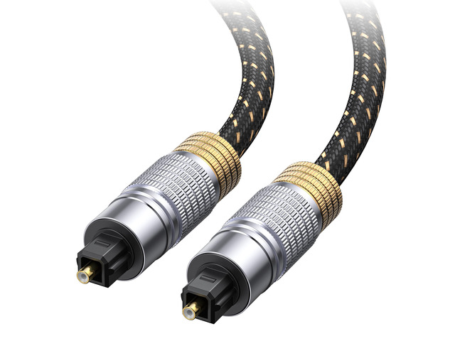 Premium Optical Audio, Toslink, 15ft Digital S/PDIF Cord, Compatible with Samsung, Sonos, Sony, and Bose Soundbars, Hi-Fi Audio