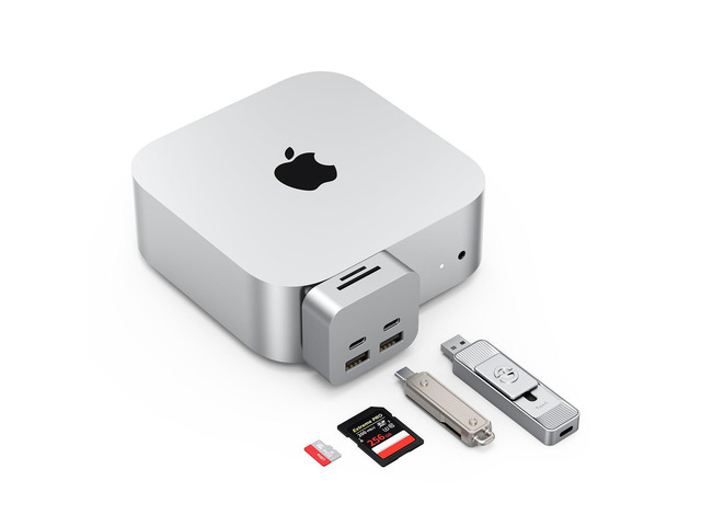 MiniPack Expansion Dock for Mac mini M4 6-Port USB-C Hub with Dual 10Gbps Adapters, 2 * 10G USB-C/ 2 * 10G USB-A/SD TF 3.0 Card Reader ...