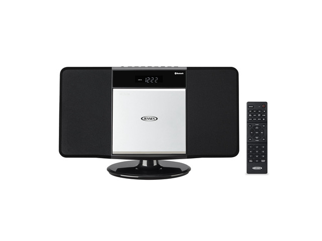 JBS-300 Home Bluetooth Stereo Shelf Music System Speakers with MP3 CD Player Wall Mountable Digital AM-FM Radio, USB Port - Remote Included -...