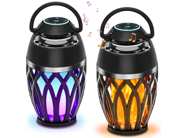 Outdoor Speakers with Colorful Lights, Mens Gifts for Birthday, Portable Bluetooth Speaker, HD Stereo Sound, Torch Atmosphere Speaker Waterproof...