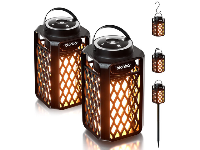 2pcs Outdoor Speakers with Torch Atmosphere,10W Portable Bluetooth Stereo Speaker,IP65 Waterproof Led Flame Speakers, Torch Lights for Patio Home...