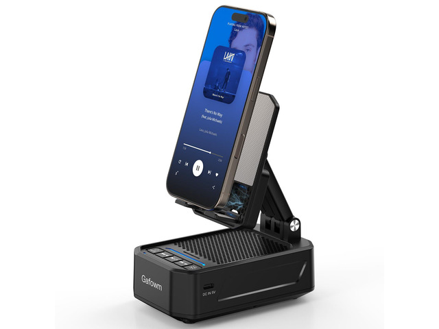 Wireless Induction Speaker with Phone Stand, tech Gifts for Men No Bluetooth Pairing, Instant Sound Boost, Ideal for Desk, Bedroom, Office &...