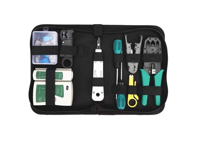 KEHIPI Network Tool Kit for Cat5 Cat5e Cat6, 11 in 1 Portable Ethernet Cable Crimper Kit with a Ethernet Crimping Tool, 8p8c 6p6c Connectors rj45...