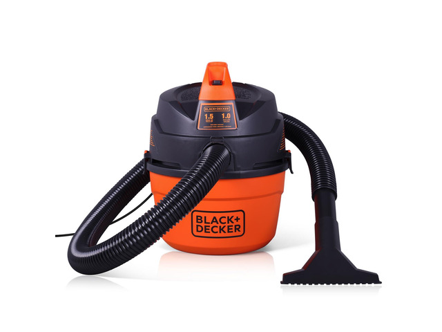 Shop Vacuum Wet and Dry, Small Shop Vac with Accessories, 1 Gallon 1.5 Peak HP, Wall Mount Mini Vacuum for Garage, Home and Pet, 60CFM (BDXV18101P-1H)