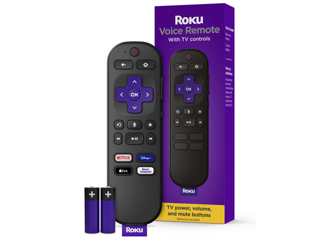 Voice Remote, Replacement TV Remote Control Voice Control, Simple Setup, & Pre-Set App Shortcuts - Compatible with TV, Players, & Audio Devices
