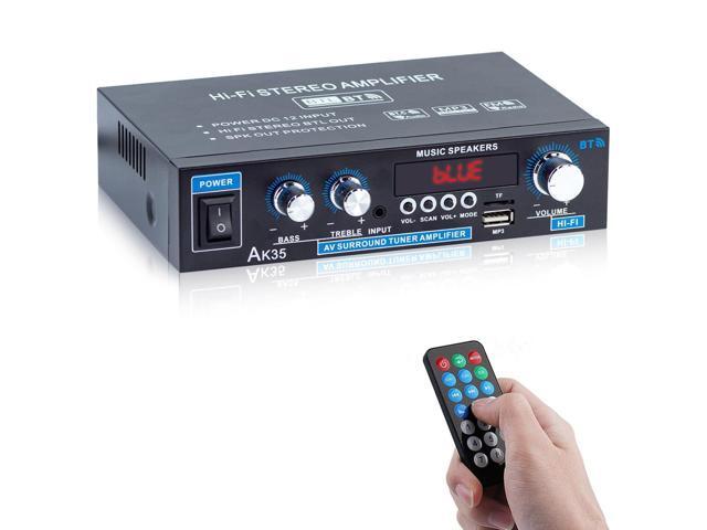 AK35 Bluetooth 5.0 Stereo Amplifier, 2.0 Channel Mini Audio Receiver, 30Wx2 Home HiFi Audio Amp with Bass/Treble Control for Home Theater, TV,...