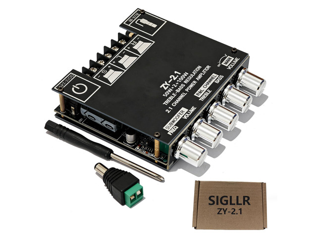 Bluetooth 5.1 Audio Stereo Amplifier Board,200W HiFi 2.1 Channel Mini Subwoofer Power Amp Module with Treble & Bass Control,DC 12-24 V, Audio Amp...