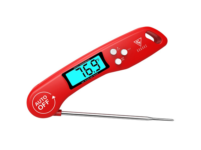 DOQAUS Digital Meat Thermometer, Instant Read Food Thermometer for Cooking Backlit & Auto-Rotating Display, 4.6 Probe Perfect for Grilling,...