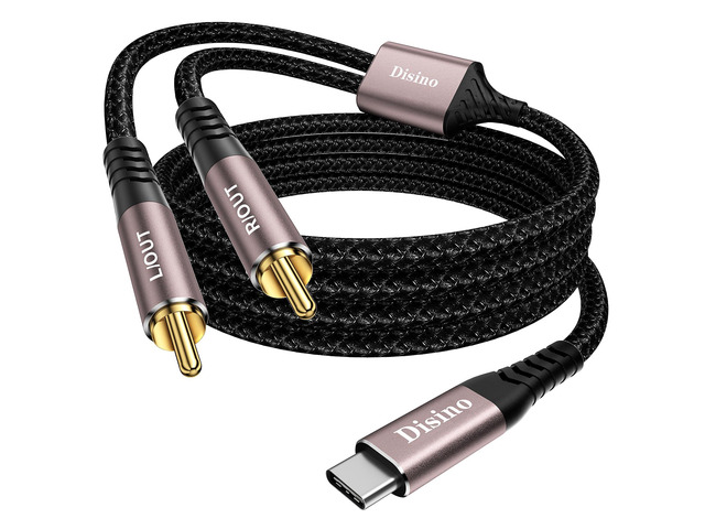 USB C to RCA Audio Cable, Type C to Dual RCA/Phono Jack Stereo Y Splitter Cord Adapter for Smartphone, Tablet, Laptop Link Amplifier, Mixing...