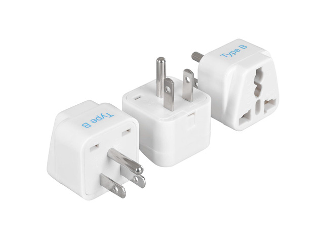 Europe to US plug adapter, Type B USA Plug adapter compatible with plugs from Europe, India, and other countries - India to USA plug adapter is CE...