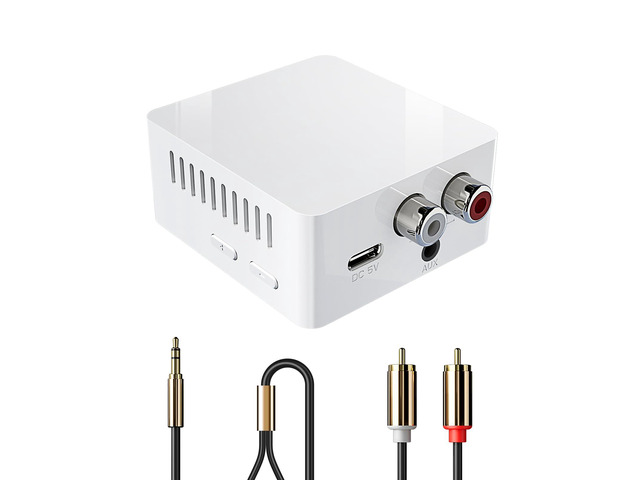 Bluetooth Receiver for Stereo, RCA & 3.5mm AUX, Wireless HiFi Adapter Wireless audio receiver home stereo systems speakers. Enjoy HiFi music...