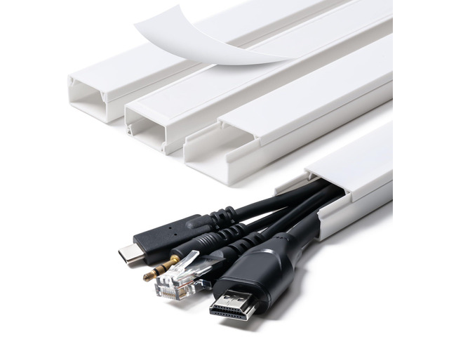 58in Cord Hider, Cable Hider, Cord Covers 4X L14.5 W0.96 H0.58in, White for Wires on Wall, Paintable Cable Cover Raceway, Wire Hiders for TV on...