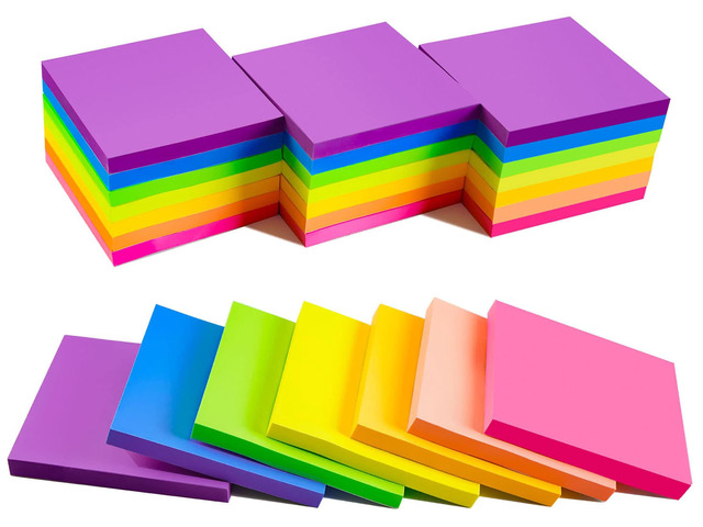 (28 Pads) Sticky Notes 3 x 3 in, Bright Colorful Super Sticking Power Memo Post Stickies, High Stickiness Square Sticky Notes for Office, Home,...