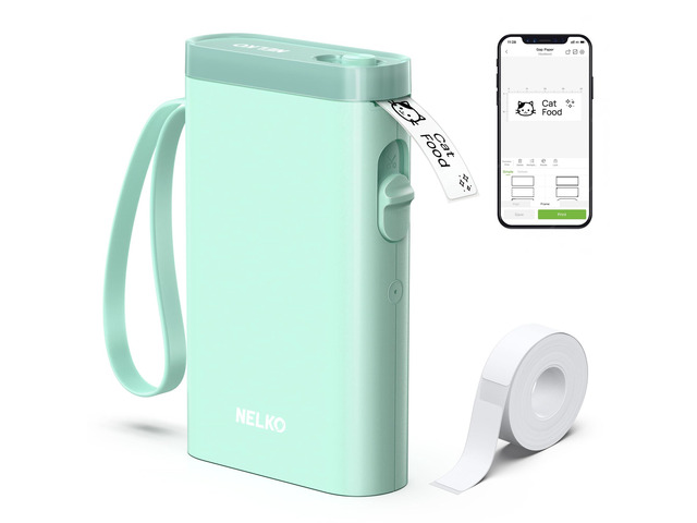 P21 Label Maker Machine with Tape, Bluetooth Label Printer, Green Creative App & Multiple Templates, Inkless Printing, Built-in Cutter, Ideal for...