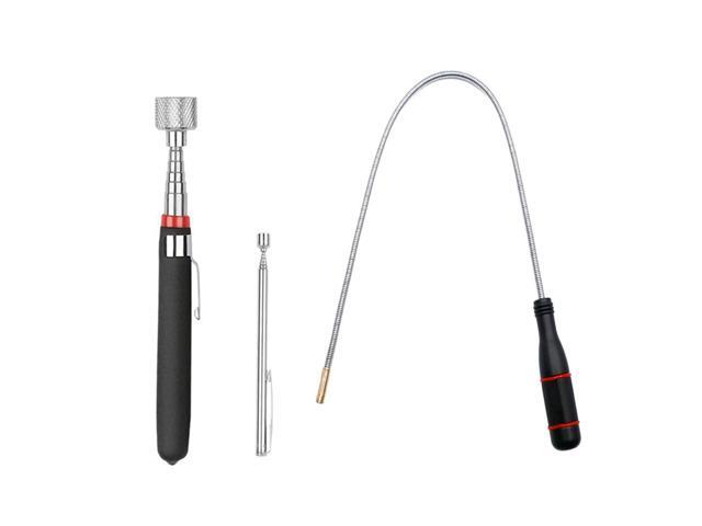 3 Pack Telescoping Magnet Pick-up Tool Set - Retrieving Telescoping Magnet Pickup ToolsExtendable Magnetic Pick Up ToolsBendable Spring Magnet Stick