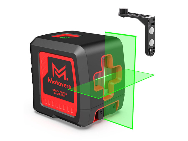 Self-Leveling Laser Level, 100Ft Green Cross Line Rotary Laser Tool - 4 Brightness Modes, Manual & Pulse Mode for Indoor/Outdoor Use, IP54...