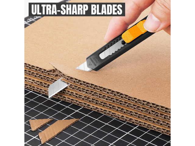 48 Pack Box Cutter Retractable, 9mm Utility Knife, Razor Knife Snap-off blade design for opening packages and cartons, box opener, disposable...