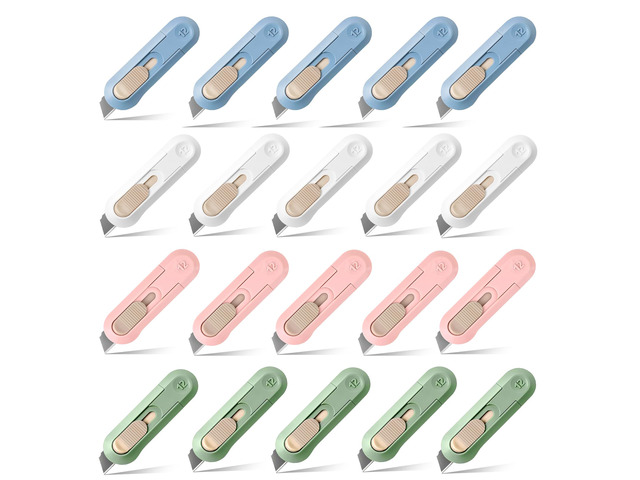 20 PSC Box Cutter,Retractable Box Opener, Package Opener, Easy Slide Retractable Cute Utility Knife For Opening Daily Express Boxes, Envelopes,...