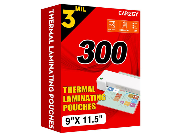 Thermal Laminating Pouches, 300 Pack Laminating Sheets, 3 Mil 9 x 11.5 Inches Lamination Sheet Paper for Laminator, Clear, Letter Size, Office and...
