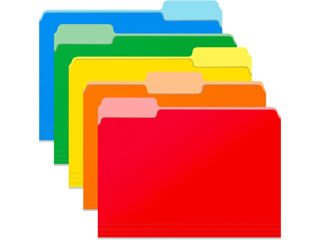 120 Pack File Folders, Manilla Folders 8.5 x 11, Letter Size Colored File Folders, 1/3 Cut Tab Folders, Documents Files for Home Office School...
