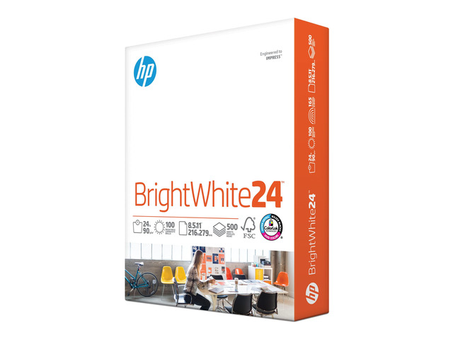 8.5 x 11 Paper BrightWhite 24 lb 1 Ream - 500 Sheets 100 Bright Made in USA - FSC Certified 203000R