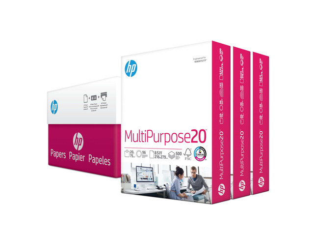 Printer Paper 8.5 x 11 Paper MultiPurpose 20 lb 3 Ream Case - 1500 Sheets 96 Bright Made in USA - FSC Certified 112530C