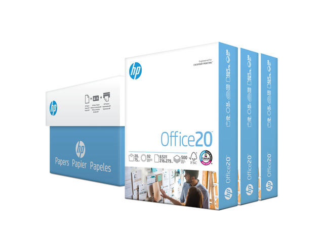 Printer Paper 8.5 x 11 Paper Office 20 lb 3 Ream Case - 1500 Sheets 92 Bright Made in USA - FSC Certified 112090C, White