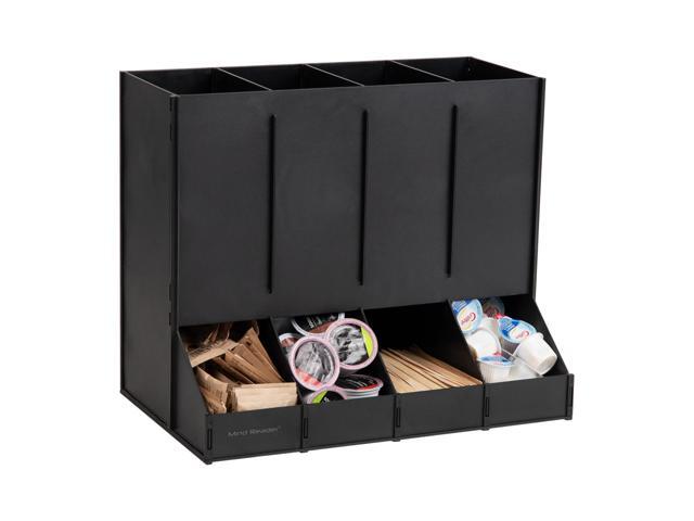 4-Compartment Single Serve Coffee Pod Dispenser, 120 Pod Capacity, Breakroom, 14.5'L x 9'W x 12.25'H, Black