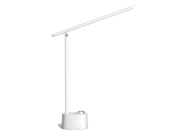 HWT-H01 LED Desk Lamp, Foldable & Stepless Dimmable, White Sunturalux Eye-Caring Desk Light with Charging Ports, Modern Table Lamp, Reading Lamp...