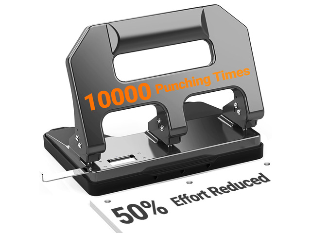 Heavy Duty 3 Hole Punch, 3 Hole Puncher for Binder, 40-Sheet Three Hole Punch w/ 10000+ Uses, Metal Hole Puncher 3 Ring, 50% Reduced Effort,...