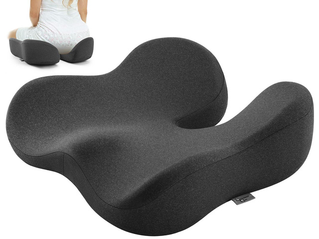 Seat Cushion for Tailbone & Sciatica Pain Relief Certified & Ergonomist-Designed,Tapered Front Edge Reduces Thigh Pressure,Wide Memory Foam for...