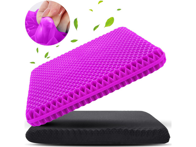 Gel Seat Cushion for Long Sitting, Gel Chair Cushion (Large & Thick) Gel Cushion for Wheelchair, Soft & Breathable, Gel Chair Cushion for Hip Pain,...