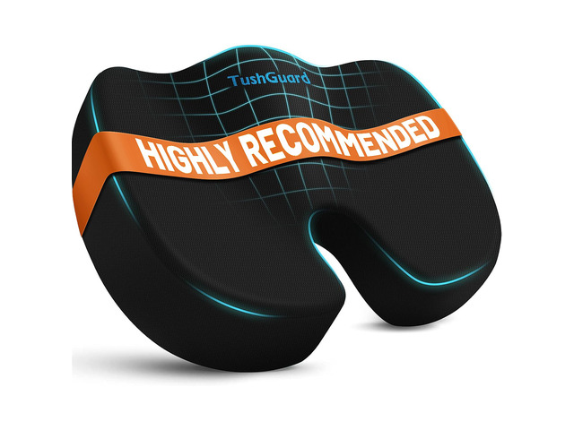 Seat Cushion for Office Chair, Memory Foam Chair Cushion, Black Office Chair Cushion for Car, Airplane - Chair Pad, Butt Pillow for Long Sitting...
