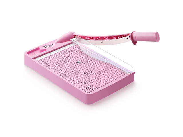 12 Inch Guillotine Paper Cutter, Heavy Duty Paper Trimmer, Pink 12-Sheet Capacity Dual Scales Paper, Cardstock & Photo Trimming Scrapbooking...