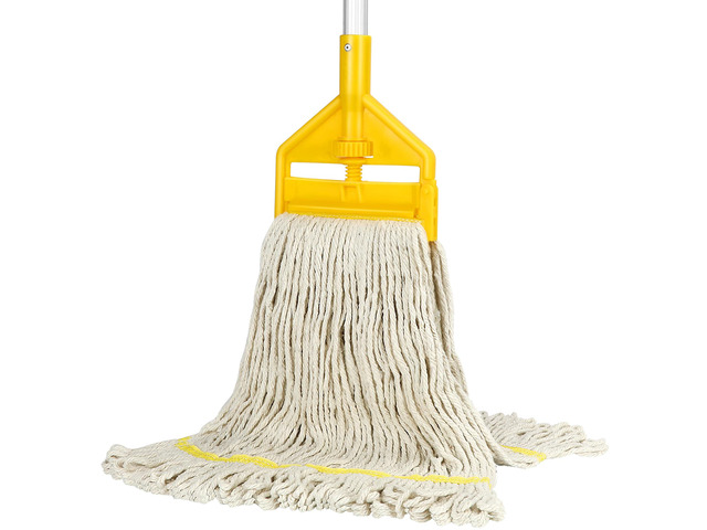 Commercial Mop Heavy Duty Industrial Cotton Mops with Long Handle 59' Aluminum Handle/Looped-End String Mops Head/Dry Wet Use for...
