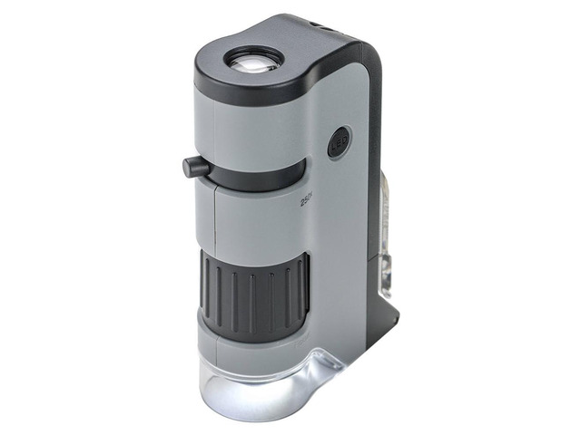 MicroFlip 100x-250x, LED UV Pocket Microscope with Smartphone Clip, STEM Education (MP-250) Includes Smartphone Adapter Clip for Digiscoping -...