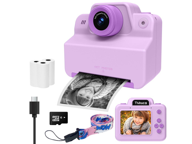 Instant Print Camera for Kids, Toddler Kids Camera Instant Print for 3 4 5 6 7 8 9 10 Years Old Girl Christmas Birthday Gifts, Portable Kid...