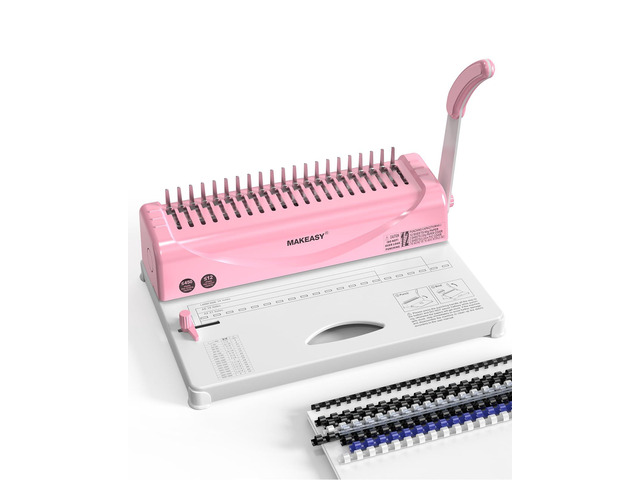 Binding Machine, 21-Hole, Comb Binding Machines with 100PCS Comb Bindings Spines, Comb Binder for Letter Size, A4, A5 Paper