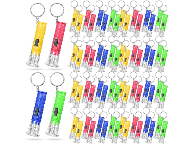 100 Pcs Mini Flashlight Keychain Bulk Torch Keyring Flashlights LED Small Keychain Light Hiking Camping Christmas Party Favors(Bright)