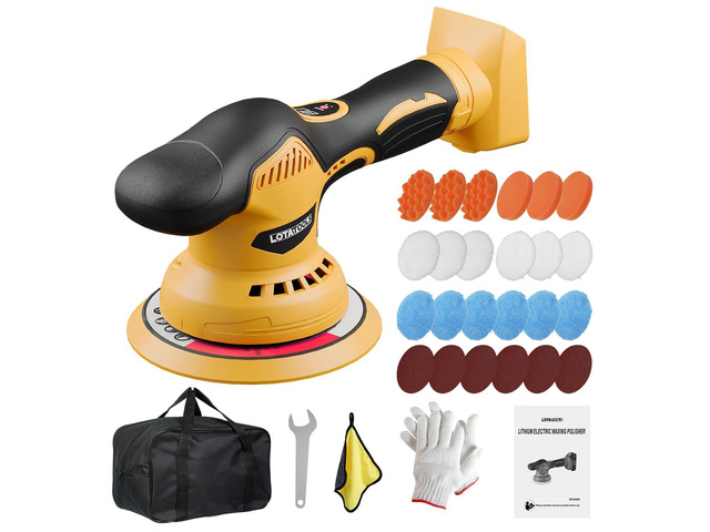 Car Detailing and Polishing Compatible with Dewalt 20V Battery, 5500 RPM Dual-Action Polisher with 8 Variable Speeds -Battery Not Included