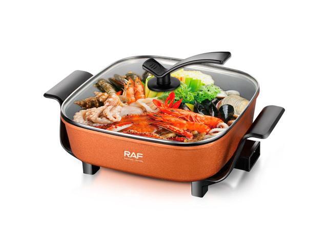 Aenaeder 7L Electric Hot Pot with Steamer, Nonstick Multi Cooker for Ramen, Soup, Stew & Hot Pot, Large Capacity Electric Cooking Pot for Family Meals